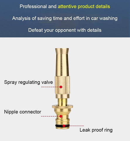 Garden Brass Adjustable Spray Gun Hose Nozzle-HA01522-Veeddydropshipping