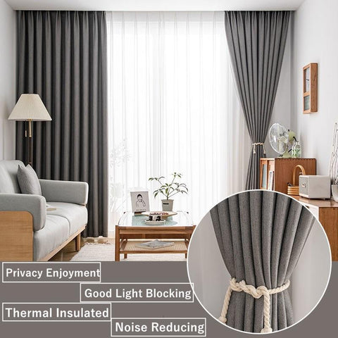 Height Curtain for Living Room Modern Grey Curtains-HA00552-Veeddydropshipping