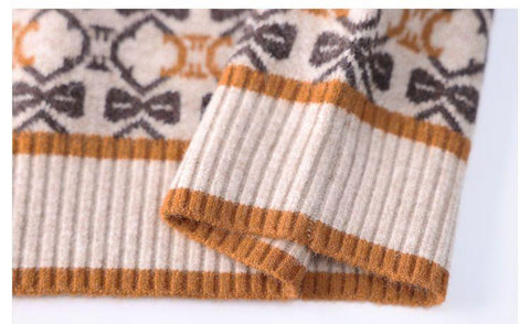 Women Vintage Long Sleeve Sweaters Neck Loose-Veeddydropshipping