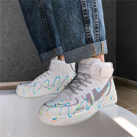 Sports Casual Shoes Student Fashion White Luminous-BS01341-Veeddydropshipping