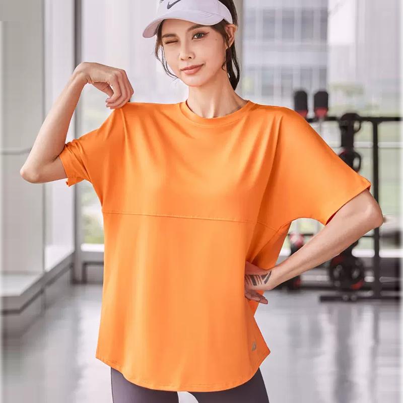 Women Sports T-shirts Round Neck Short Sleeve Loose Fitness Shirts Back -OS00913-Veeddydropshipping
