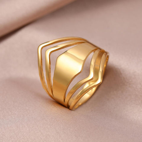 Stainless Steel Ring Geometric Rhombus  Rings -JW00036-Veeddydropshipping