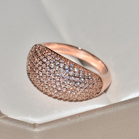 Real 18k Gold Rings for Women Luxury Full Diamond Fine Jewelry -JW00043-Veeddydropshipping