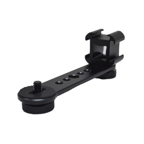 Triple Cold Shoe Mount Bracket Extension Bar With 1/4 Inch &amp; 3/8 Inch -CE00470-Veeddydropshipping