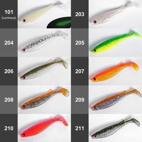 4Pcs Soft Lure Paddle Tail Shad 10cm 8g PVC Wobbler Swimbait Jig Head Artificial -OS00528-Veeddydropshipping