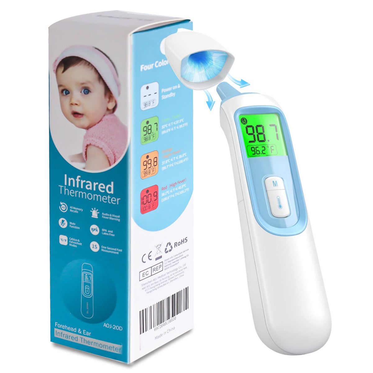 Digital Ear Thermometer Forehead Non-Contact-BH00780-Veeddydropshipping