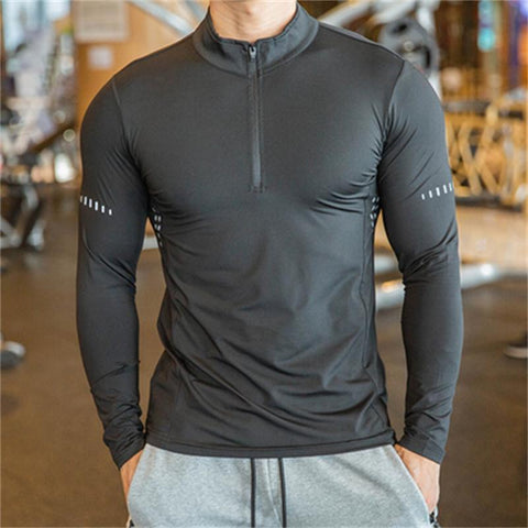 Men's Tight Running T-shirt Fitness Tight Long Sleeve Sweatshirt-Veeddydropshipping