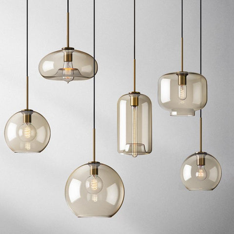 Modern hanging loft Glass Pendant Light-TI00339-Veeddydropshipping