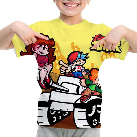 Boys Friday Night Funkin T Shirt Cartoon Fnf Game Funny Short Sleeve-TB01120-Veeddydropshipping