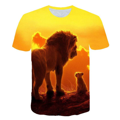 Summer Kids Lion T Shirts Costumes Children Round-Collar T-Shirts-TB01162-Veeddydropshipping