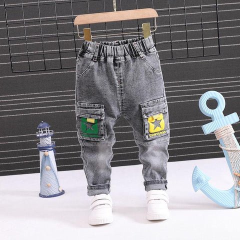 2023 Spring Fashion Boys Jeans Baby casual Pants Cartoon letters Kids-TB01259-Veeddydropshipping