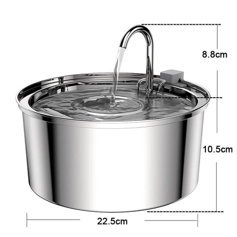 Cat Drinking Fountain Automatic Stainless Steel-HA01387-Veeddydropshipping