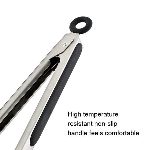 Long Bbq Tongs Non-Slip Handle Stainless Steel-HA01534-Veeddydropshipping