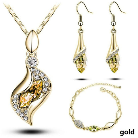 African Jewelry Sets Wedding Bridal Crystal Pendant -JW00375-Veeddydropshipping