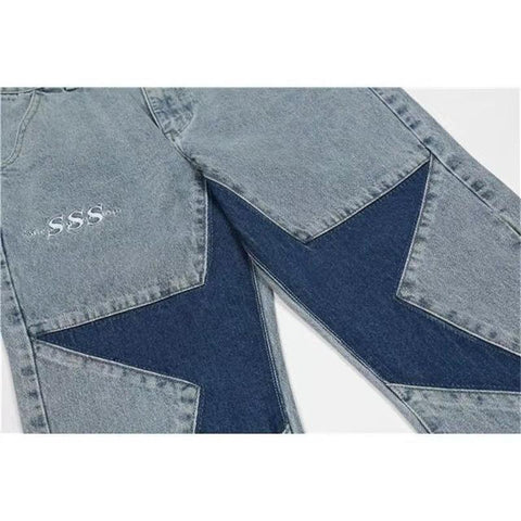 Straight Mid Rise Men Jean Wide Leg Solid Color Hip Hop-MF00621-Veeddydropshipping