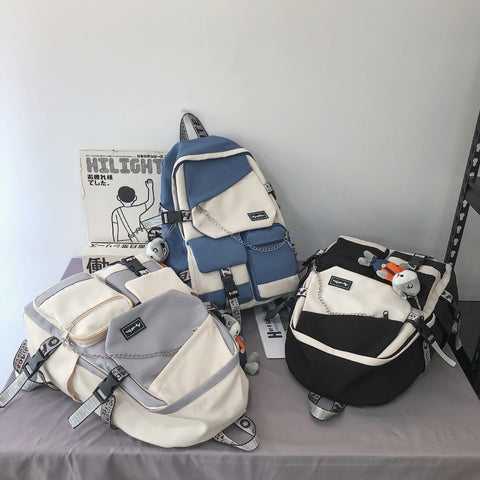 school college student schoolbag male street trend large-BS00341-Veeddydropshipping