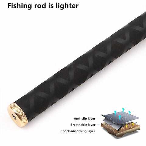Super Light Hard Fishing Rod 98% High Carbon Fiber Telescopic Black Handle-OS00614-Veeddydropshipping