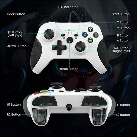 USB Wired Controller PC Gamepad Joystick With Dual Vibration Audio Jack -CE01310-Veeddydropshipping