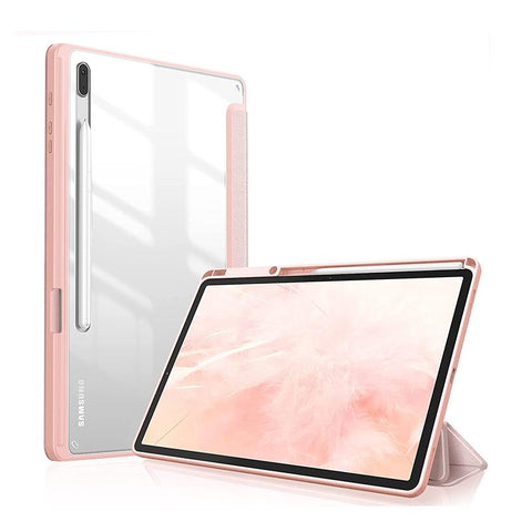 Case Transparent Back Tablet Cover With Pencil Holder-CO00458-Veeddydropshipping