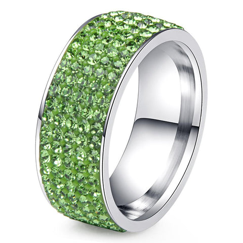 High Quality Crystal Stainless Steel Ring Multicolor Women -JW00035-Veeddydropshipping