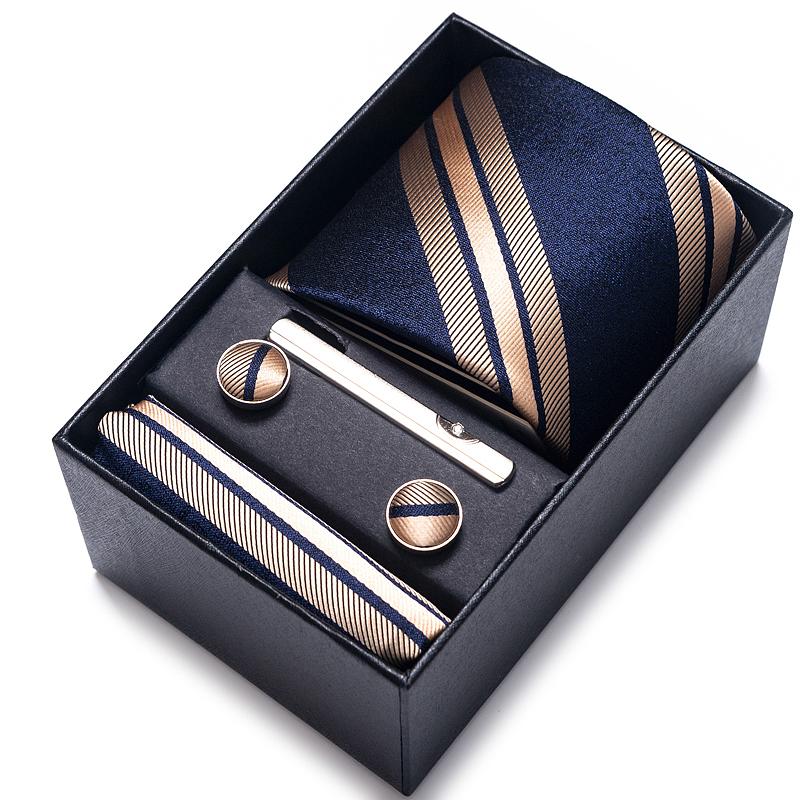100% Silk Brand Tie Handkerchief Cufflink Set For Men-JW01312-Veeddydropshipping