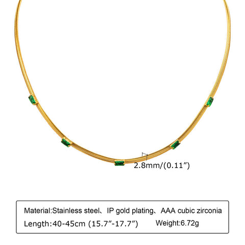 Cubic Zirconia Snake Chain Necklace Bracelet for Women  -JW00371-Veeddydropshipping