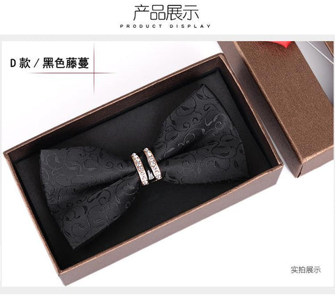 Rhinestone Bow tie Necktie For Wedding-WF01155-Veeddydropshipping
