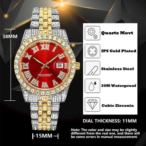 Out Watch for Men Diamond Around Luxury Quartz Watches-JW01030-Veeddydropshipping