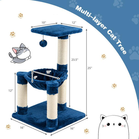 Stable Safe Structure Cat Toys Multi-level Cat Tree-HA01443-Veeddydropshipping