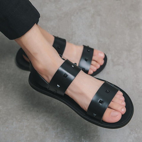 Strap Zipper Men&#39;s Sandals Slippers Shoes for Men-BS01570-Veeddydropshipping
