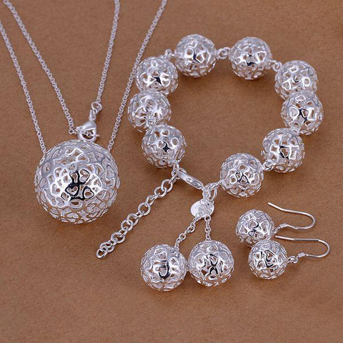 925 sterling Silver  bracelet Earrings fashion jewelry sets -JW00309-Veeddydropshipping