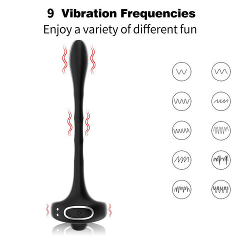 Cock Vibrator Male Prostate Massager Testicle Penis Ring Anal Butt Plug -BH01219-Veeddydropshipping