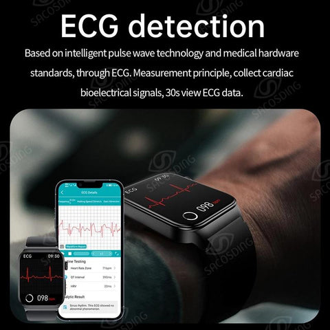 2023 Blood Glucose Smart Watch Men Health ECG Monitor Blood -CE00556-Veeddydropshipping