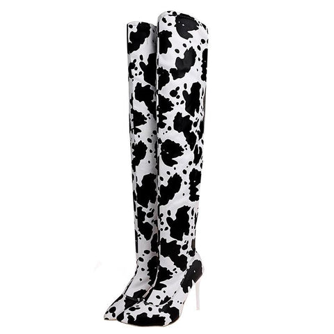 High Heel Boot Pointed Toe Sexy club Shoes Thigh High-BS00927-Veeddydropshipping