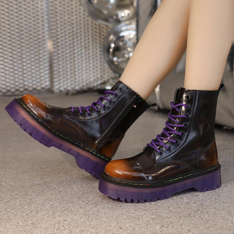 Platform Leather Martenss Boots Platforms Men Punk Motorcycle-BS01004-Veeddydropshipping