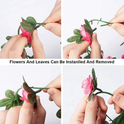 Rose Artificial Flowers Christmas Garland-HA00715-Veeddydropshipping