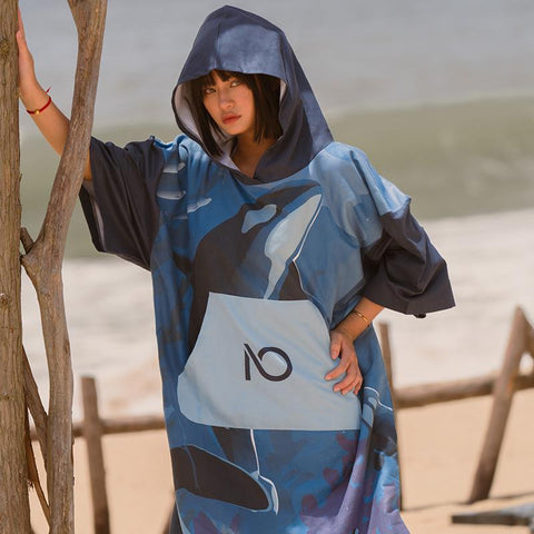 Changing Robe Bath Towel Outdoor Hooded Beach Towel Poncho Printing Unisex Hooded -OS00118-Veeddydropshipping