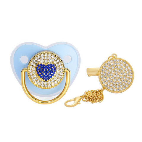 Heart Pacifier Clips Chain Lid Baby Shower Gift Silicone Newborn Dummy-TB00712-Veeddydropshipping