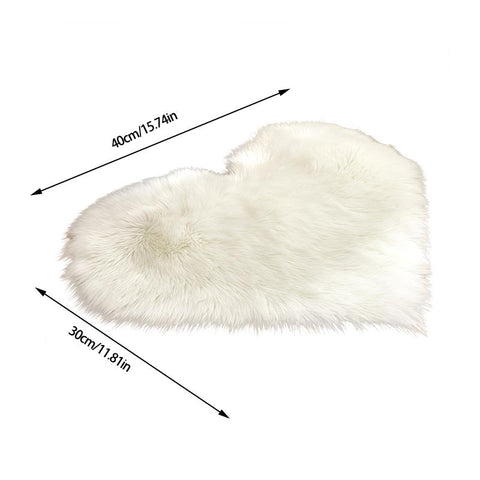Faux Wool Heart Shaped Carpet Chair Sofa Cushion-HA00452-Veeddydropshipping