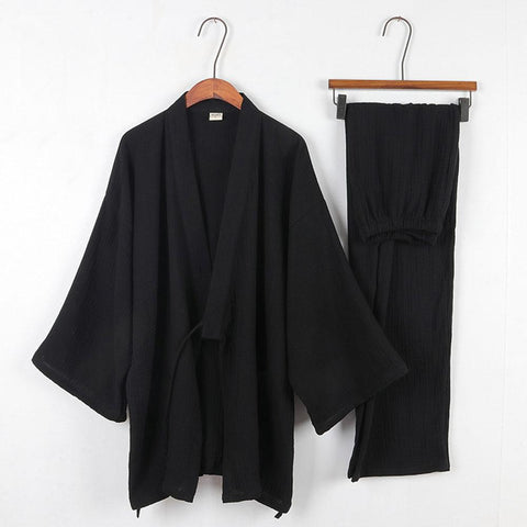 Men Long-sleeve Trousers Casual Home Service Two-piece Suit-MF01579-Veeddydropshipping