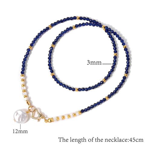Pearl Pendant Necklace for Women Natural Stone Beaded -JW00174-Veeddydropshipping