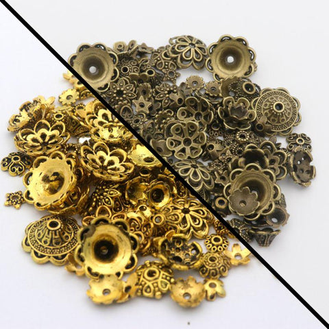 Tibetan Copper Metal Loose Spacer Bead Caps For Making DIY -JW01630-Veeddydropshipping