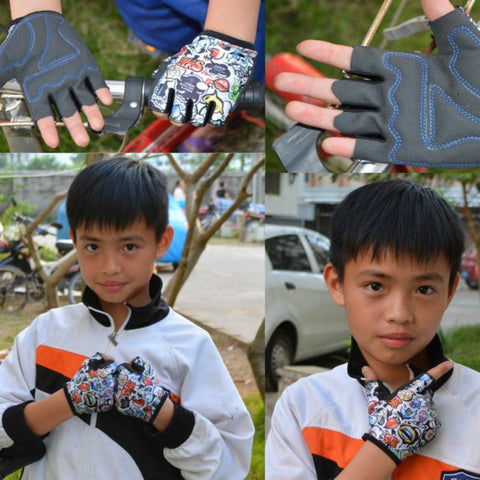 New Mountain Bike Riding Outdoor Sports Fitness Short Finger Children Half Gloves  -OS01077-Veeddydropshipping