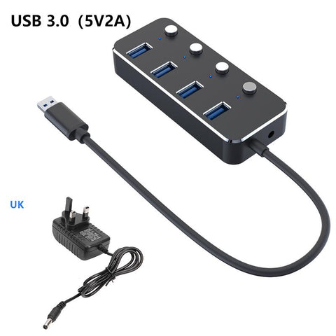 HUB With  Charger Splitter Multiple Expander With Switch-CO00246-Veeddydropshipping