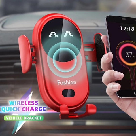 10W S11 Qi Automatic Clamping Fast Wireless Charger Car Phone Holder Smart Infrared Sensor-PA00516-Veeddydropshipping
