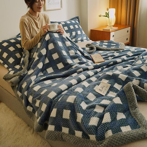 Throw Soft Chenille Yarn Knitted Blanket-HA00436-Veeddydropshipping