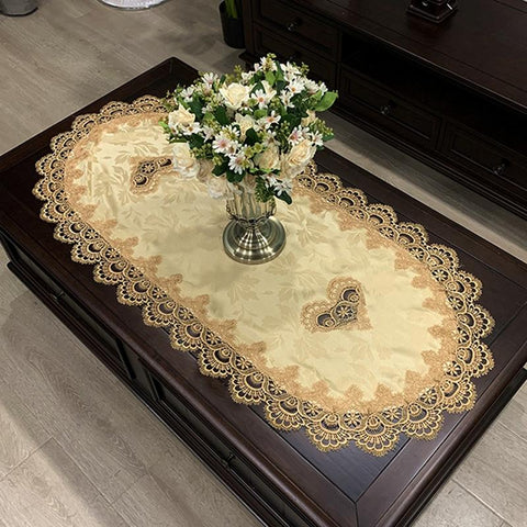 Retro Oval Shape Tablecloth Dining Table-HA00543-Veeddydropshipping