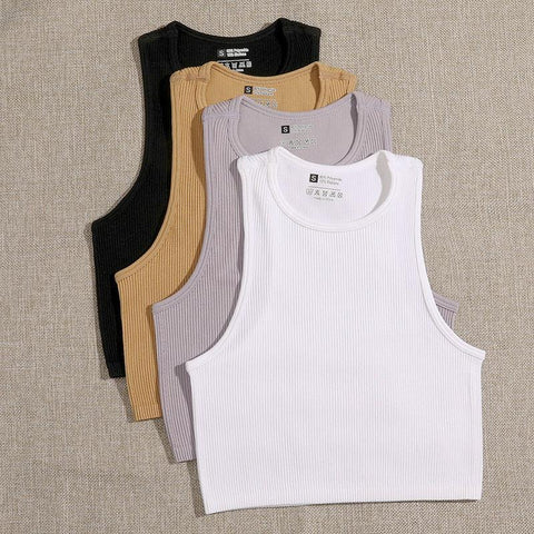 Crop Top Women Solid Basic T-shirts-WF00017-Veeddydropshipping