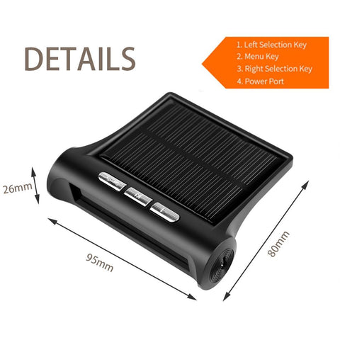 Smart Car TPMS Tire Pressure Monitoring System Solar Power Digital-AM00150-Veeddydropshipping