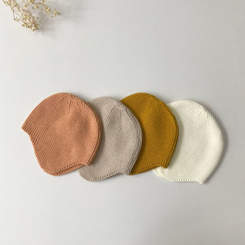 Korea Solid Color Baby Beanies Soft Baby Bonnet Cap Kids Knitted Hats-TB00422-Veeddydropshipping